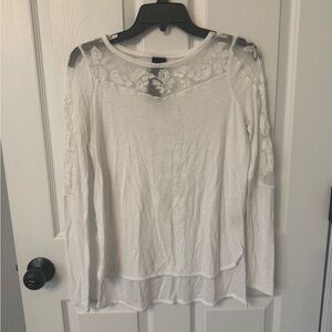 Long Sleeve Top with Sheer Lace